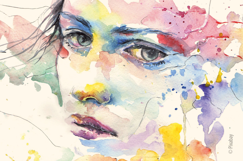 Gemälde eines weiblichen Gesichtes