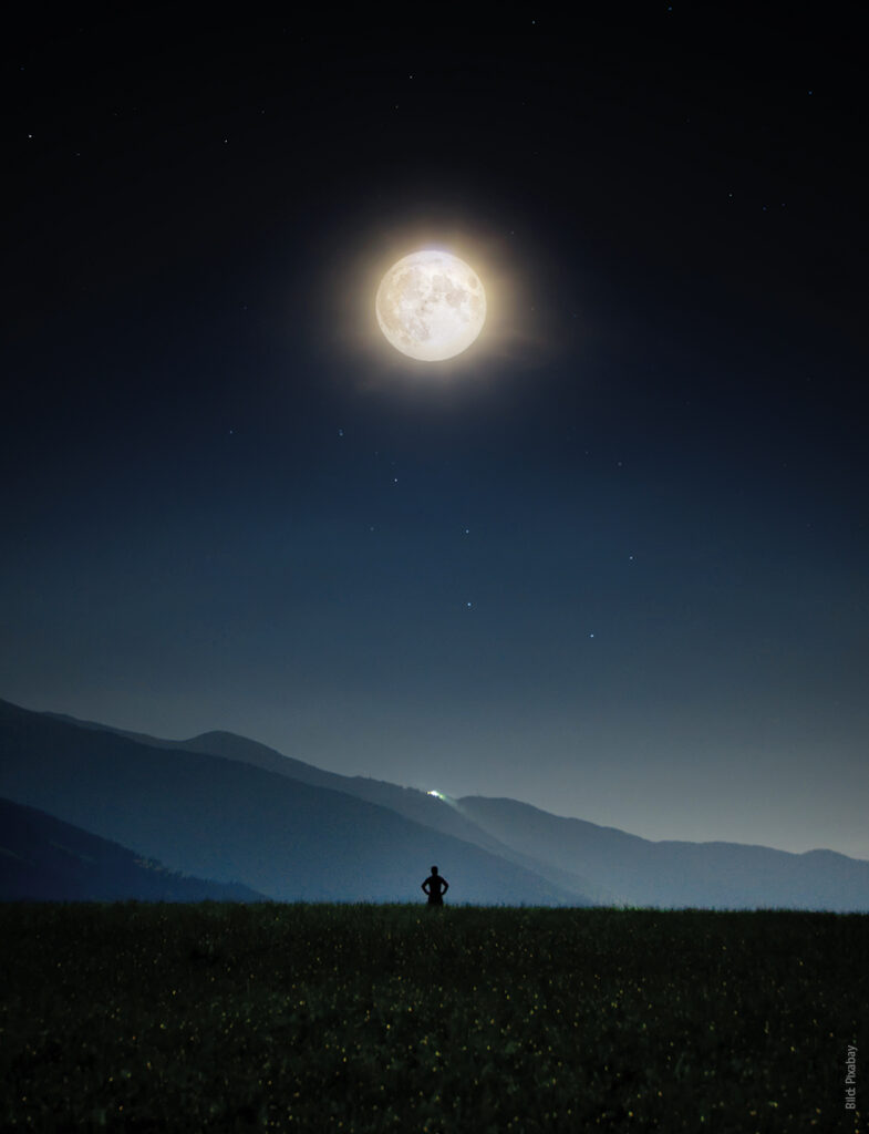 Nachtlandschaft mit Vollmond